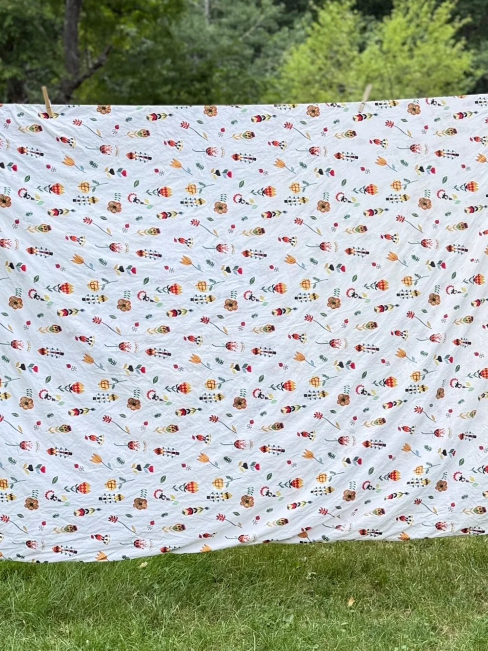 Ikea Rosenfibbla Duvet Cover Full Double Bed Nordic Folk Art Flowers Cotton